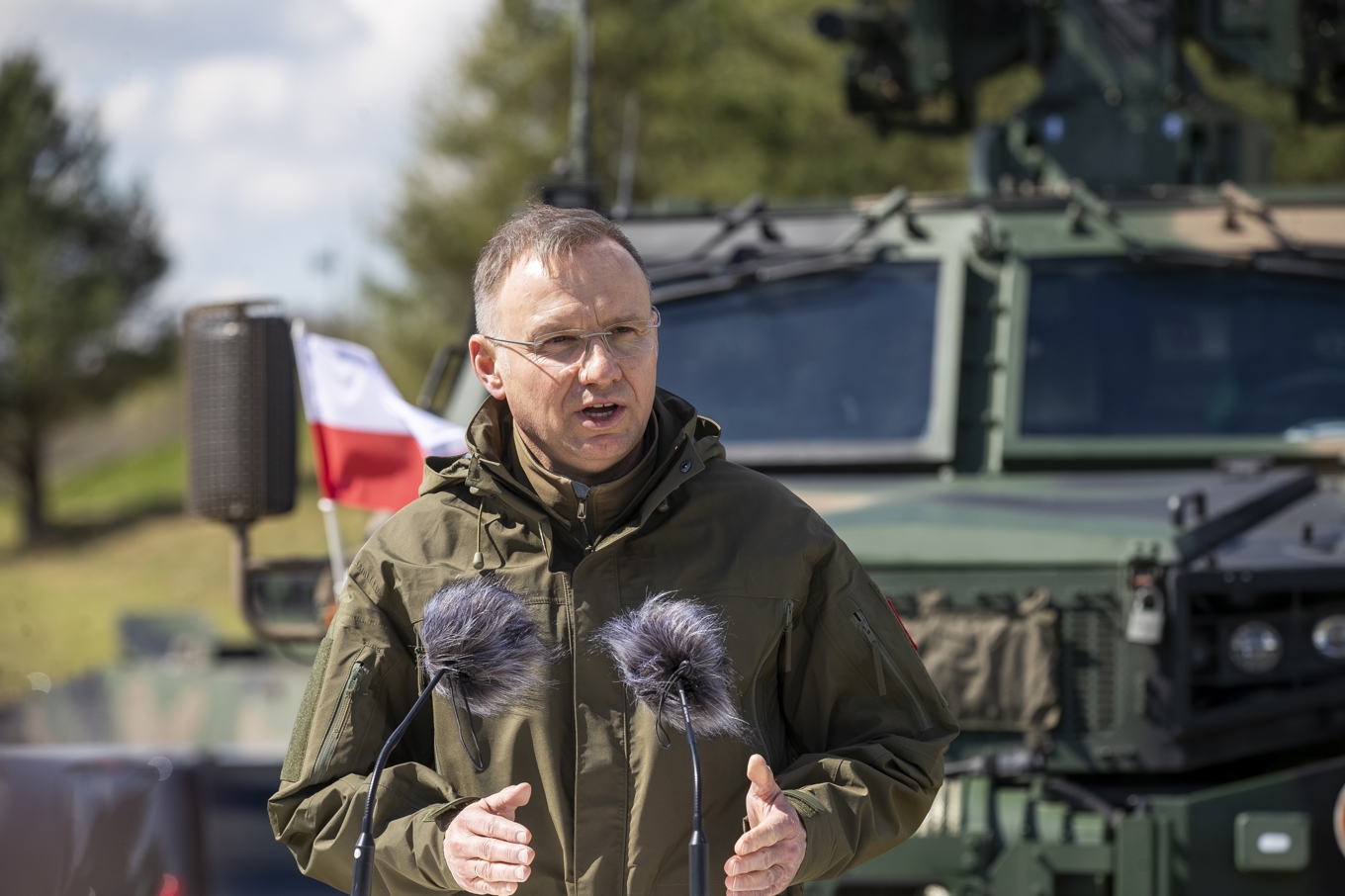 Polens president Andrzej Duda vill ha kärnvapen i Polen för att avskräcka Ryssland från att attackera. Arkivbild Foto: Mindaugas Kulbis AP/TT