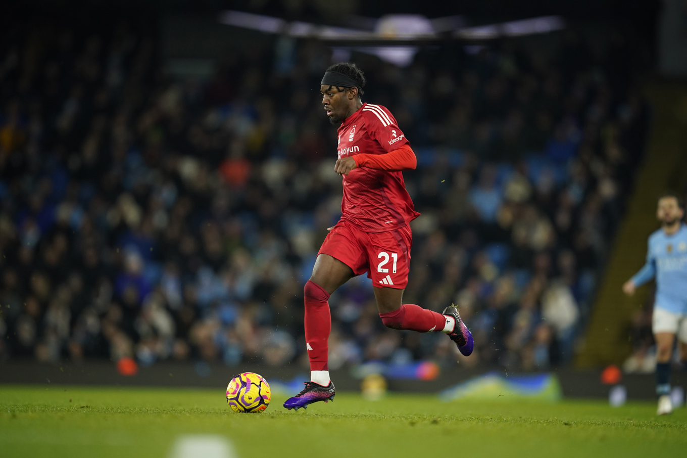 Nottinghams Anthony Elanga är tvåmålsskytt mot Ipswich. Arkivbild. Foto: Dave Thompson/AP/TT