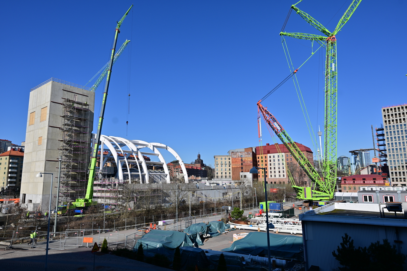 Oceana i Göteborg håller på att byggas upp igen. Så här såg området ut på torsdagen. Foto: Björn Larsson Rosvall/TT