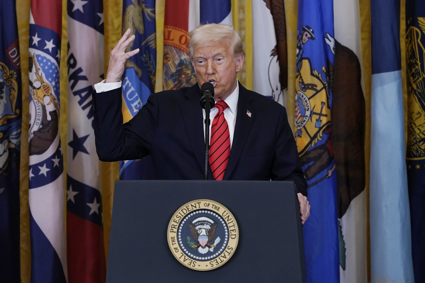 USA:s president Donald Trump på torsdagen. Foto: Jose Luis Magana/AP/TT
