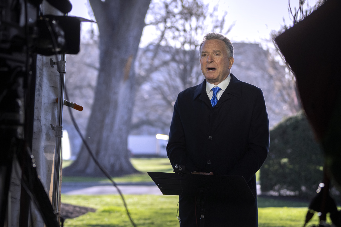USA:s sändebud Steve Witkoff utanför Vita huset i förra veckan. Foto: Mark Schiefelbein/AP/TT