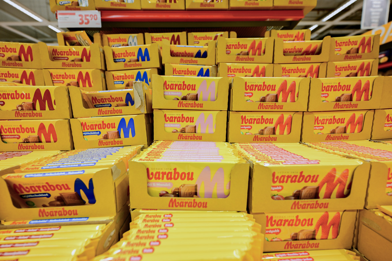 Bakom varumärket Marabou står ägaren Mondelez, ett av de företag som svartlistats av den ukrainska myndigheten National Agency on Corruption Prevention (NACP) till följd av sin verksamhet i Ryssland. Arkivbild. Foto: Björn Larsson Rosvall/TT