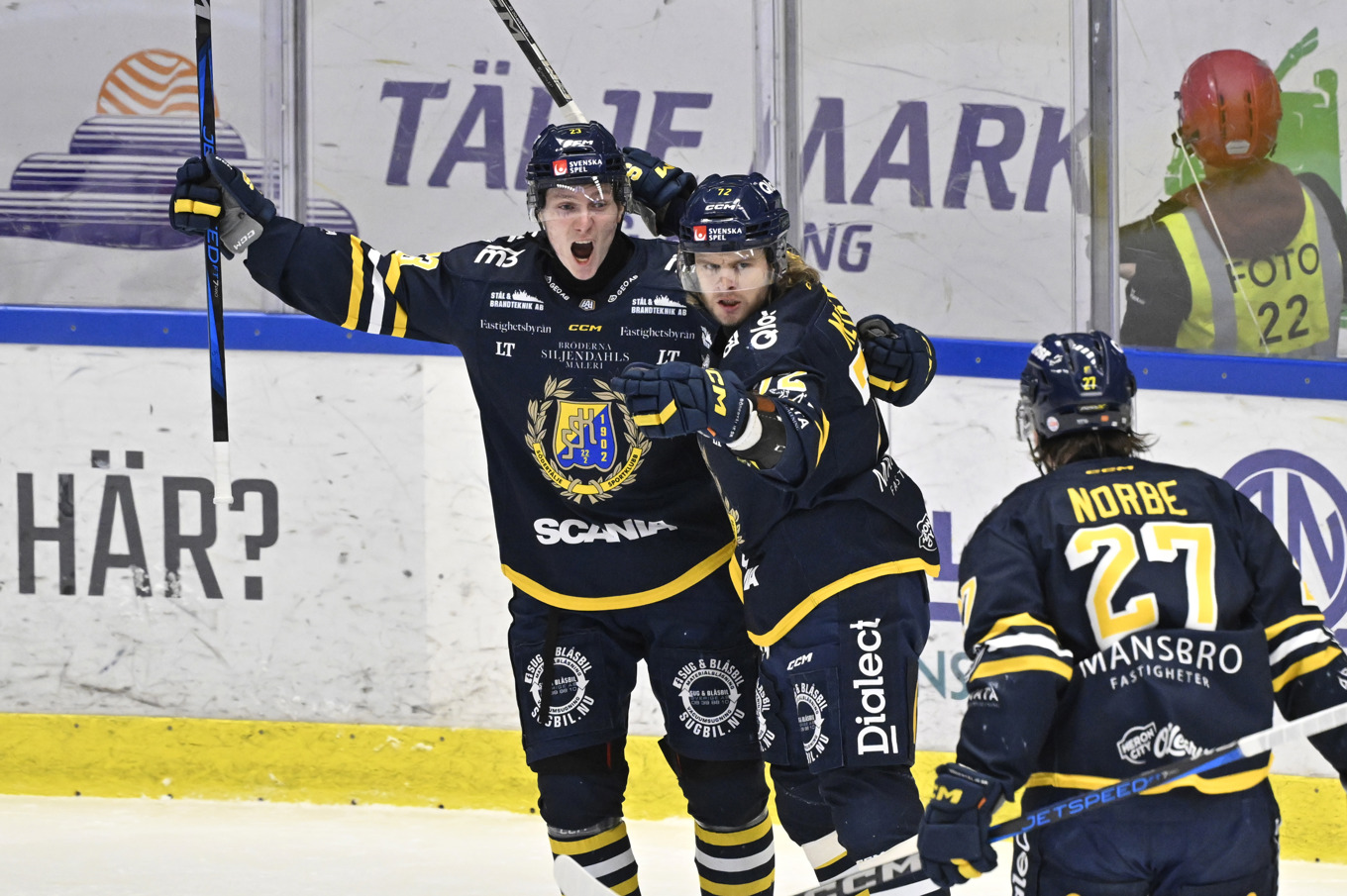 Södertälje vann den första semifinalen mot Djurgården med 4–2. Foto: Jonas Ekströmer/TT