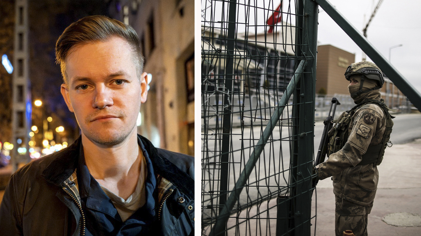 Journalisten Joakim Medin anklagas i Turkiet för terrorbrott och sitter nu i högsäkerhetsfängelset Marmara utanför Istanbul. Foto: Dagens ETC/Emrah Gurel/AP/TT