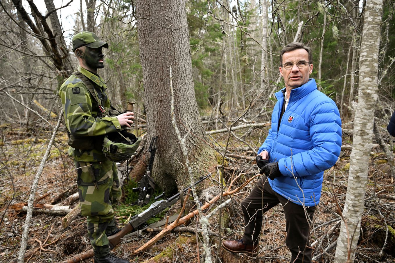 Statsminister Ulf Kristersson (M) besöker Västernorrlands regemente i Östersund. Foto: Jessica Gow/TT