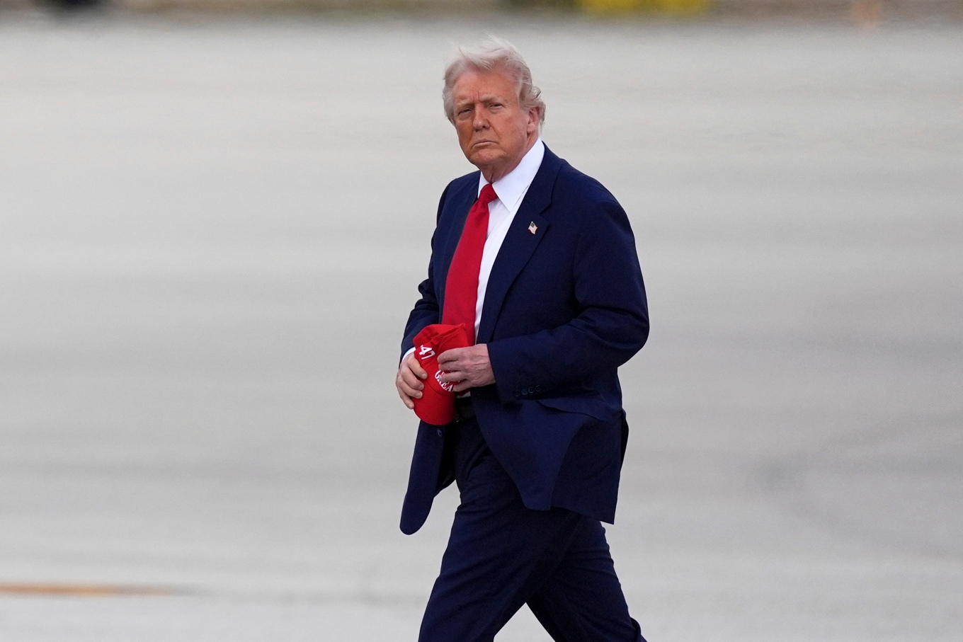USA:s president Donald Trump när han kom till Florida på torsdagen. Foto: Rebecca Blackwell/AP/TT