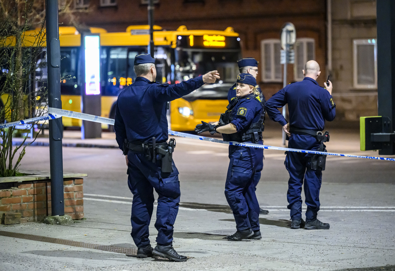 Polis på stationen i Eslöv efter det misstänkta mordförsöket på flickan. Arkivbild. Foto: Johan Nilsson/TT