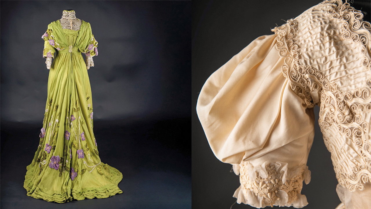 De historiska kläderna som visas i ”Tidens trådar” kommer från Helsingborgs museums egna samlingar. Foto: Helsingborgs museum