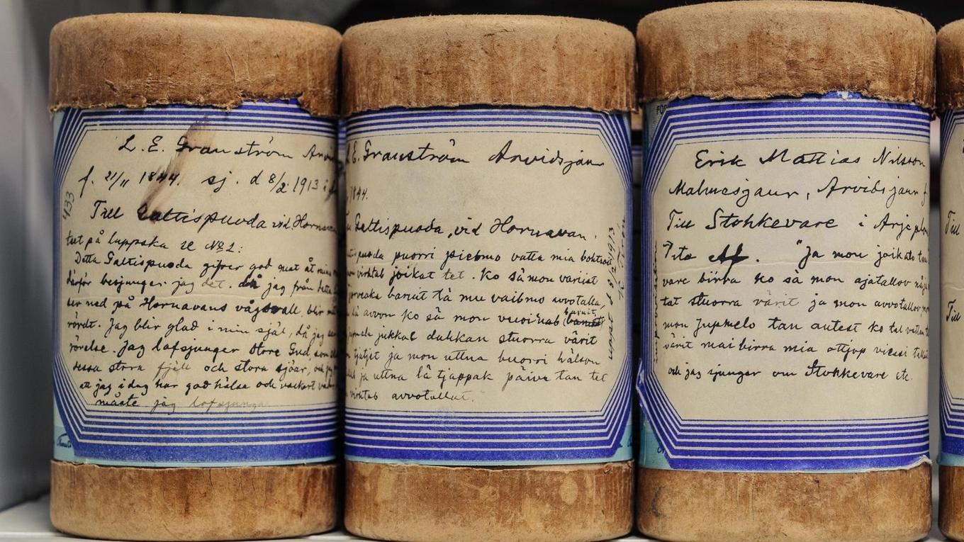 Musikinsamlaren Karl Tiréns jojksamling består av hundratals jojkar inspelade på vaxrullar.  Den unika samlingen är nu en del av Unescos Världsminnesprogram (Memory of the World). Foto: Statens musikverk