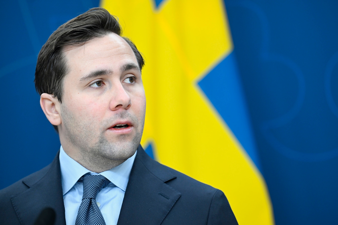 Benjamin Dousa (M), bistånds- och utrikeshandelsminister. Foto: Fredrik Sandberg/TT