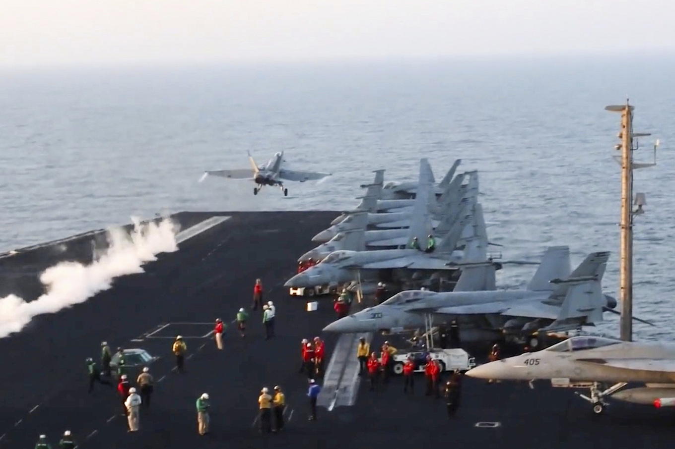 USA:s har genomfört flyganfall mot Huthirörelsen i Jemen sedan den 15 mars. Arkivbild. Foto: US Navy via AP/TT