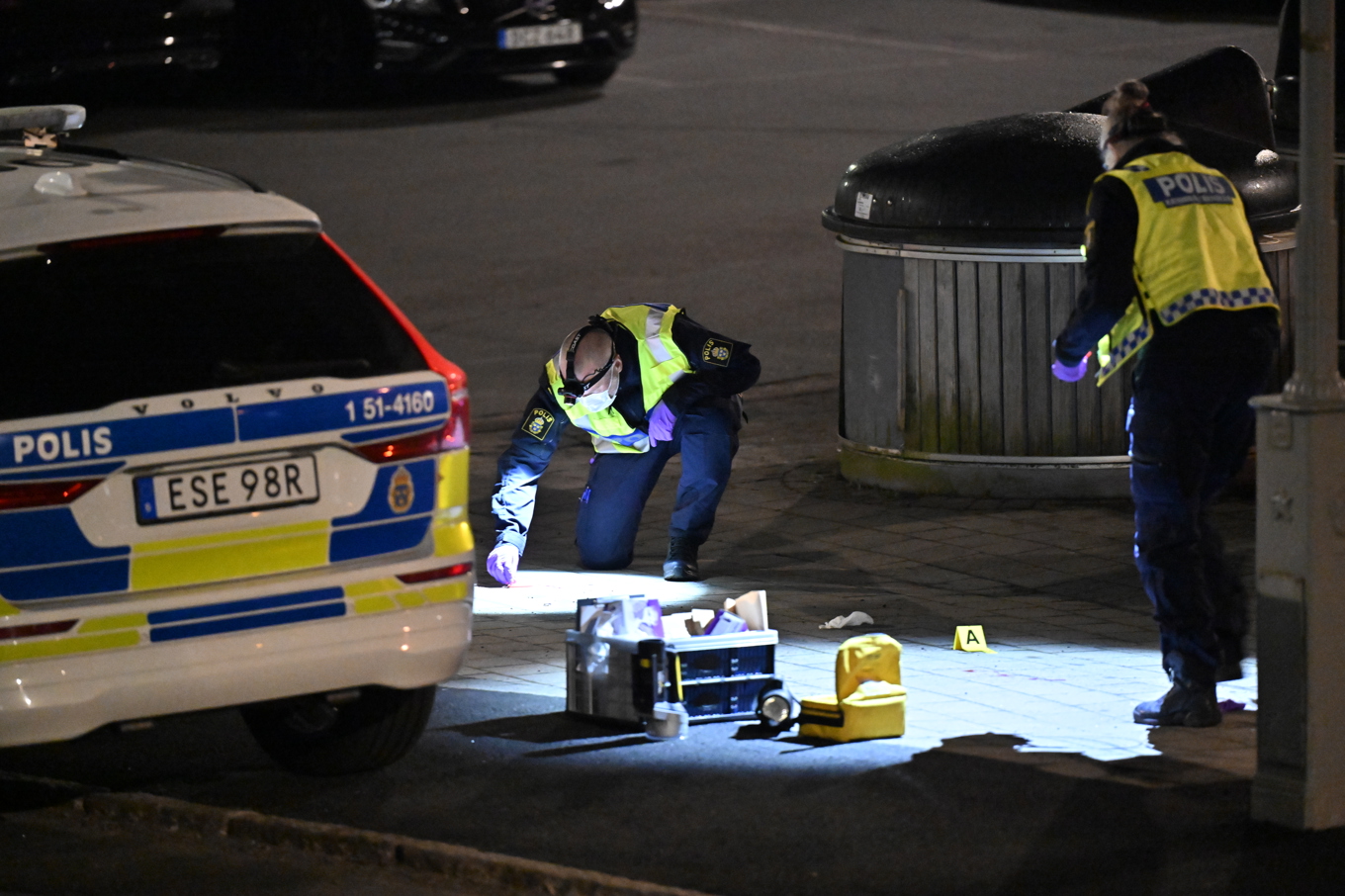 Skottlossningen skedde sent i måndags kväll. Foto: Björn Larsson Rosvall/TT