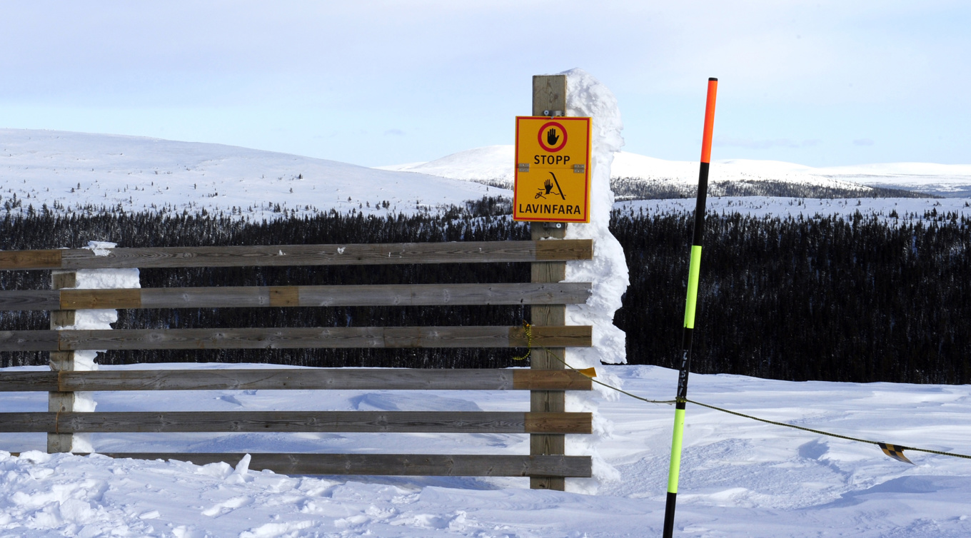 Risken för laviner i de svenska fjällen är stor just nu på grund av en period med milda temperaturer. Foto: Nisse Schmidt / TT