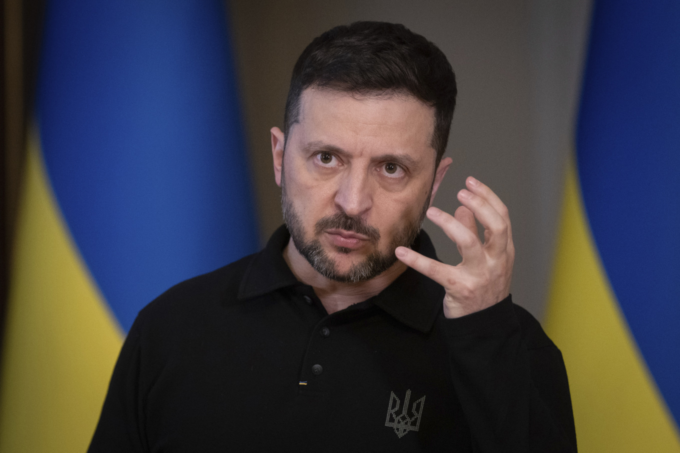 Ukrainas president Volodymyr Zelenskyj på torsdagen. Foto: Efrem Lukatsky/AP/TT