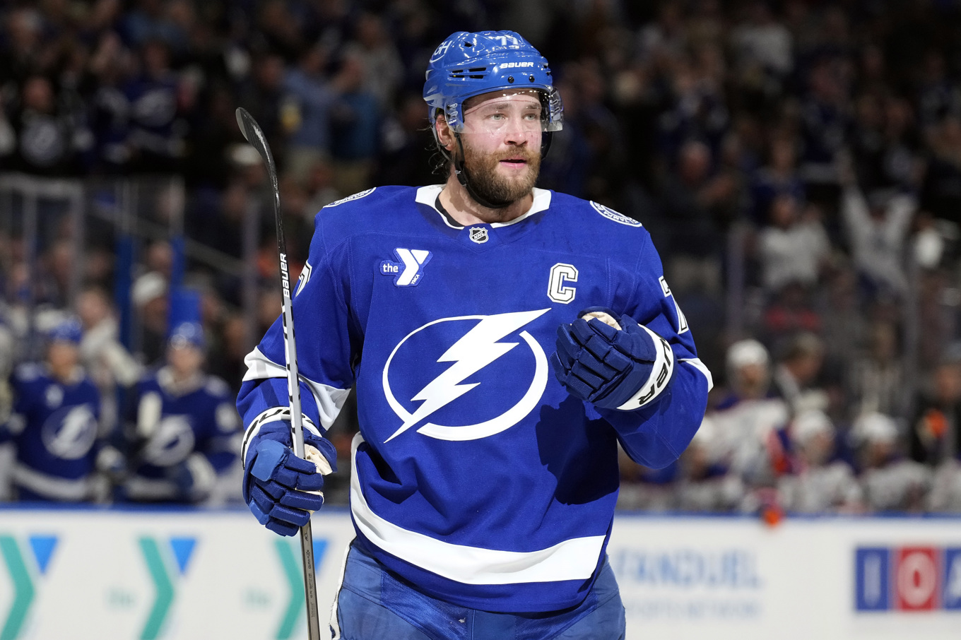 Svenske storbacken Victor Hedman får stora lovord från den oväntade Tampa Bay-supporten Casper Ruud. Arkivbild. Foto: Chris O'Meara/AP/TT