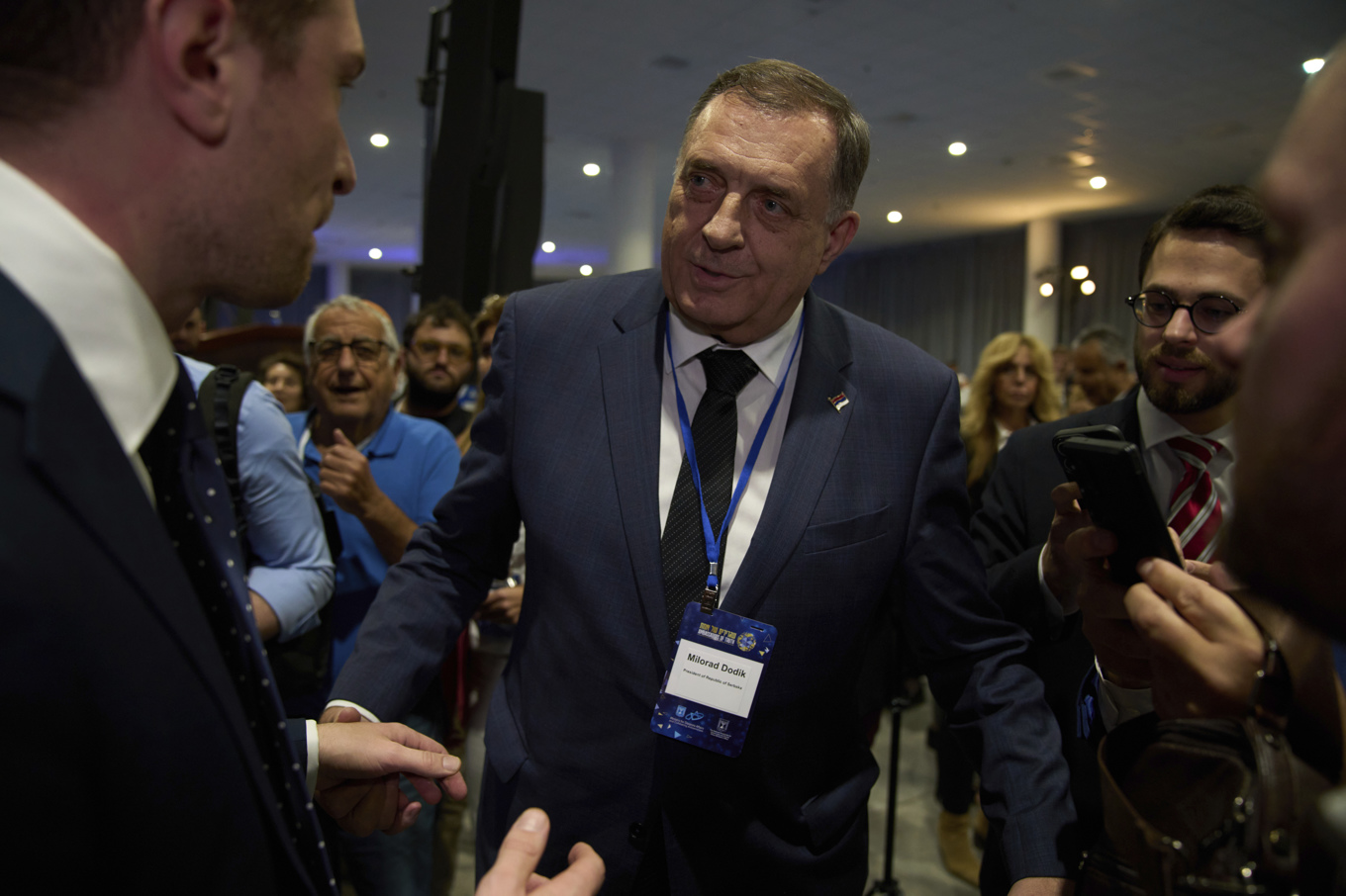 Den bosnienserbiske presidenten Milorad Dodik i Jerusalem i slutet av mars. Foto: Leo Correa/AP/TT