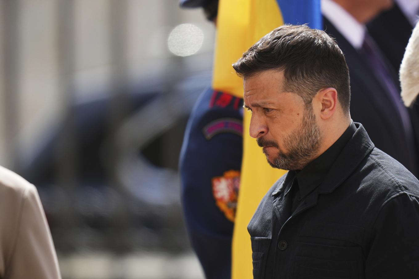 Ukrainas president Volodymyr Zelenskyj i söndags. Foto: Petr David Josek/AP/TT