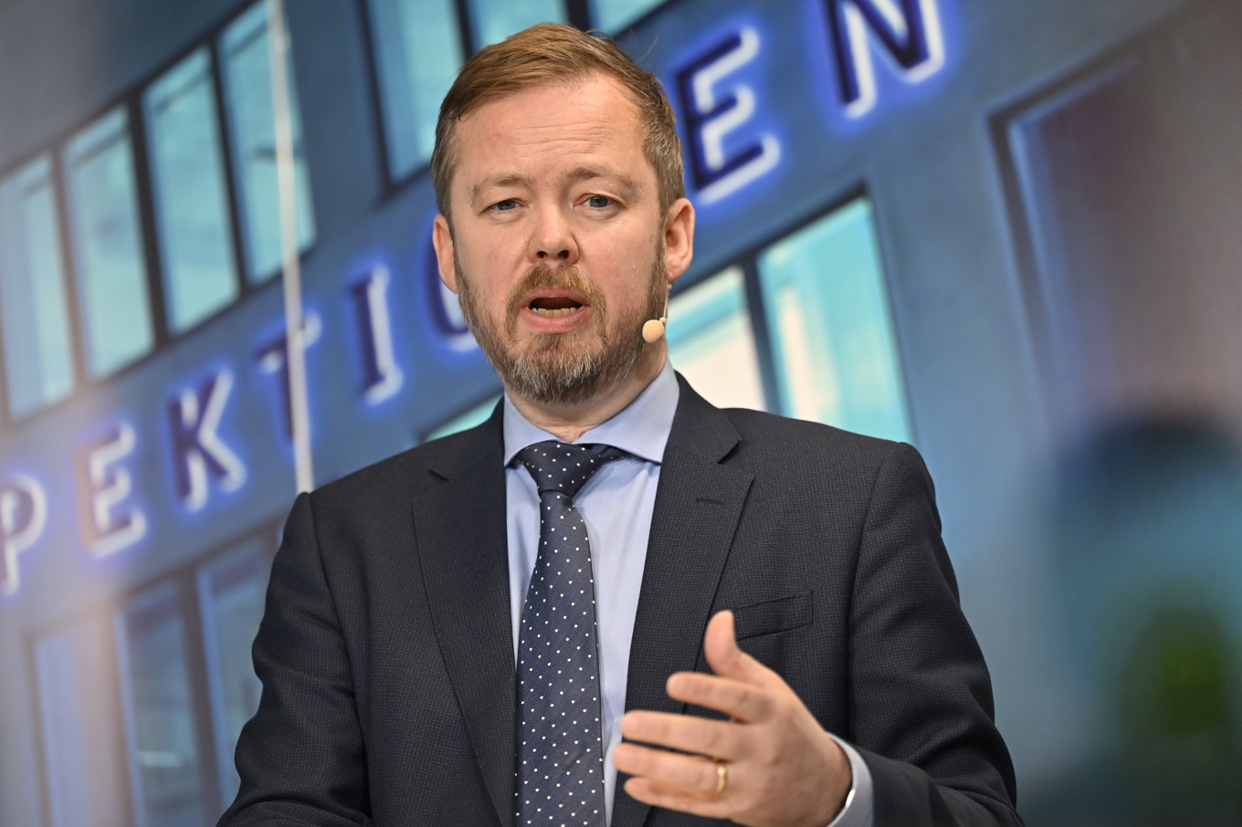 Finansinspektionens chefsekonom Jon Thor Sturluson ger myndighetens syn på den finansiella motståndskraften. Arkivbild. Foto: Henrik Montgomery/TT