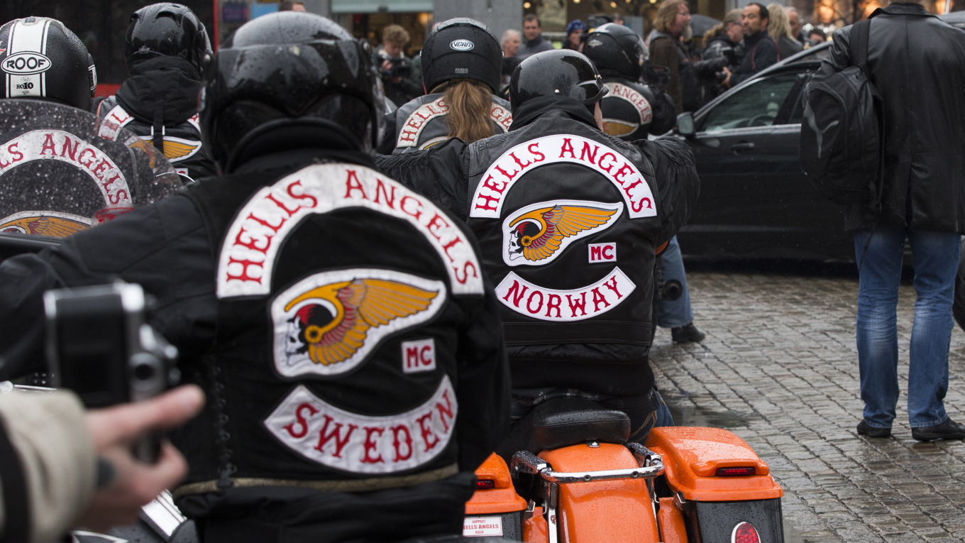 Arkivbild från begravningen av en Hells Angels-medlem i Oslo 2013. Foto: Berit Roald/NTB/TT