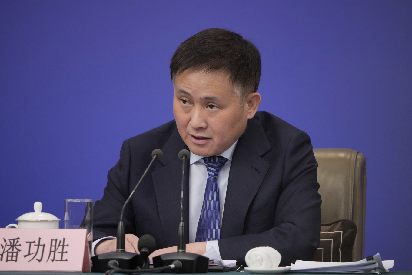 Pan Gongsheng, chef för Kinas centralbank. Arkivbild. Foto: Vincent Thian/AP/TT