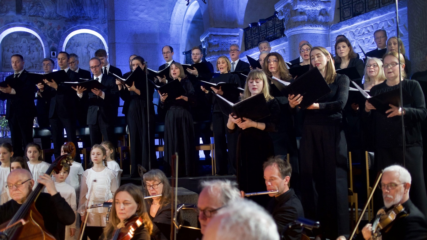 Delar av körer och orkestrar under framförande av Bachs Matteuspassion i Engelbrektskyrkan. (Bilden är från 2023.)
Foto: Mats Håkanson
