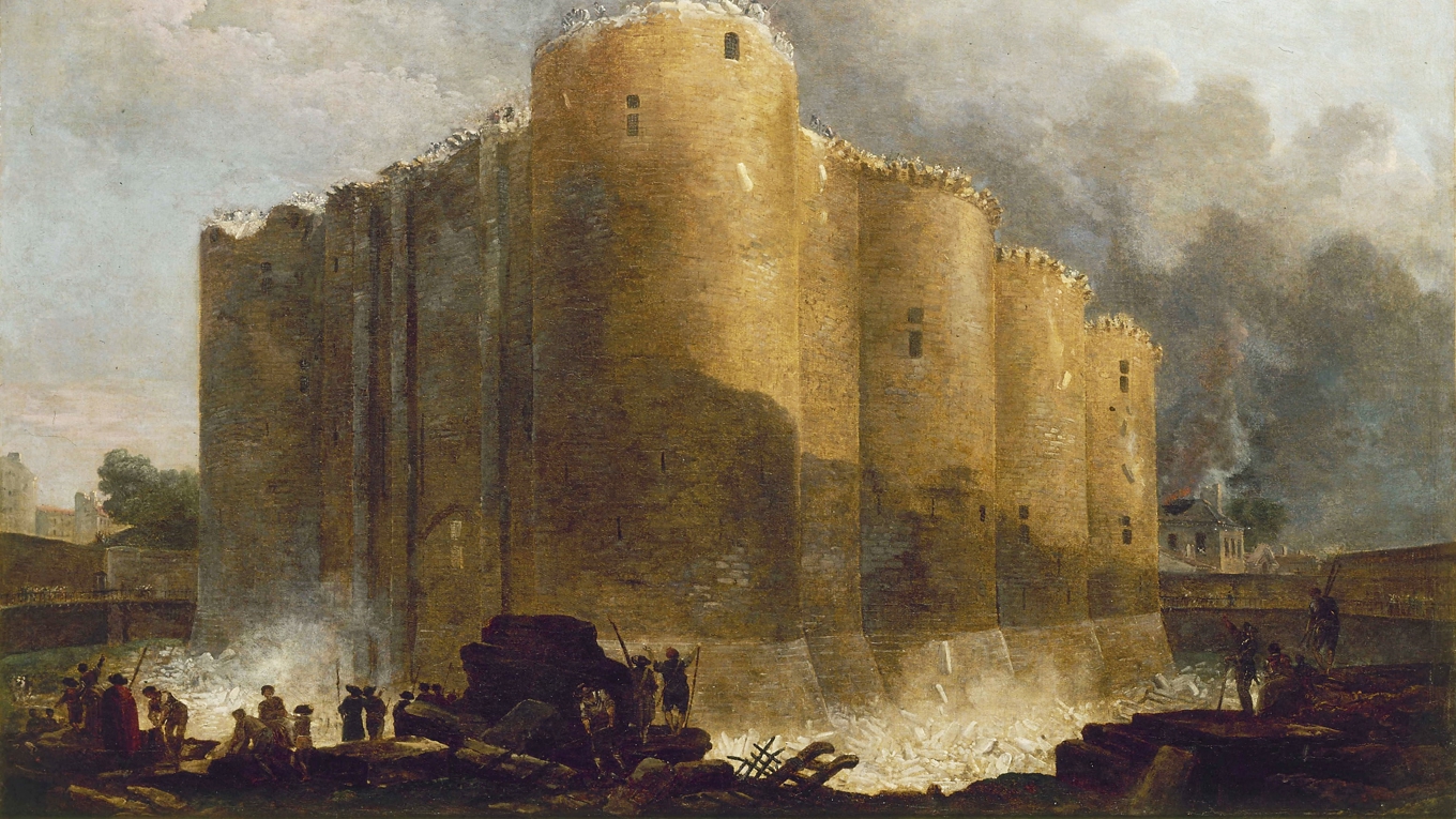 Förstörelsen av fästningen Bastiljen – en glädje för en del, en säker död för andra. Målning av Hubert Robert (1733–1808). Foto: Public Domain