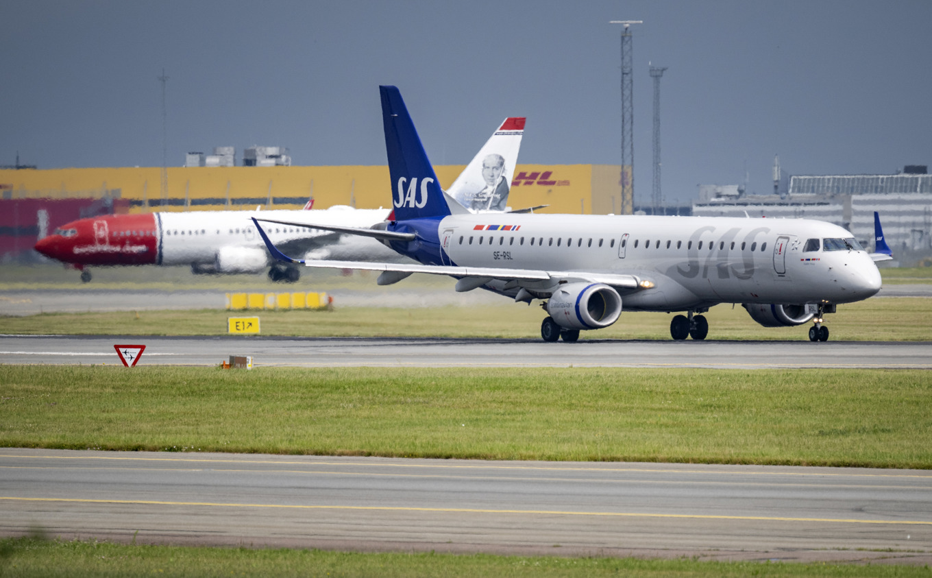 Både SAS och Norwegian hotas av strejk från måndag morgon. Arkivbild. Foto: Johan Nilsson/TT