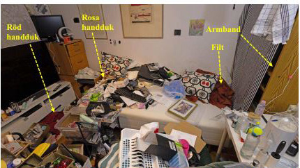 Bild från förundersökningen, tagen i samband med husrannsakan i Nytorgsmannens hem i Skåne. Foto: Polisen