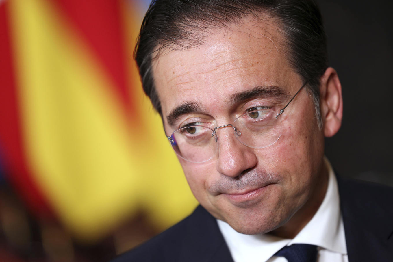 Spainiens utrikesminister José Manuel Albares. Bild från tidigare i maj. Foto: Adrian Dennis/AP/TT