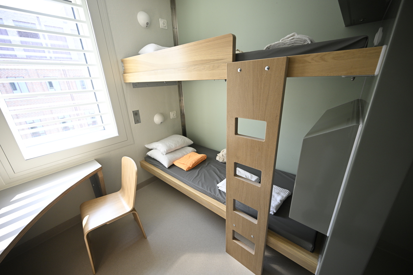 En nyligen inredd cell för två personer på häktet i Kristianstad. Arkivbild. Foto: Johan Nilsson/TT