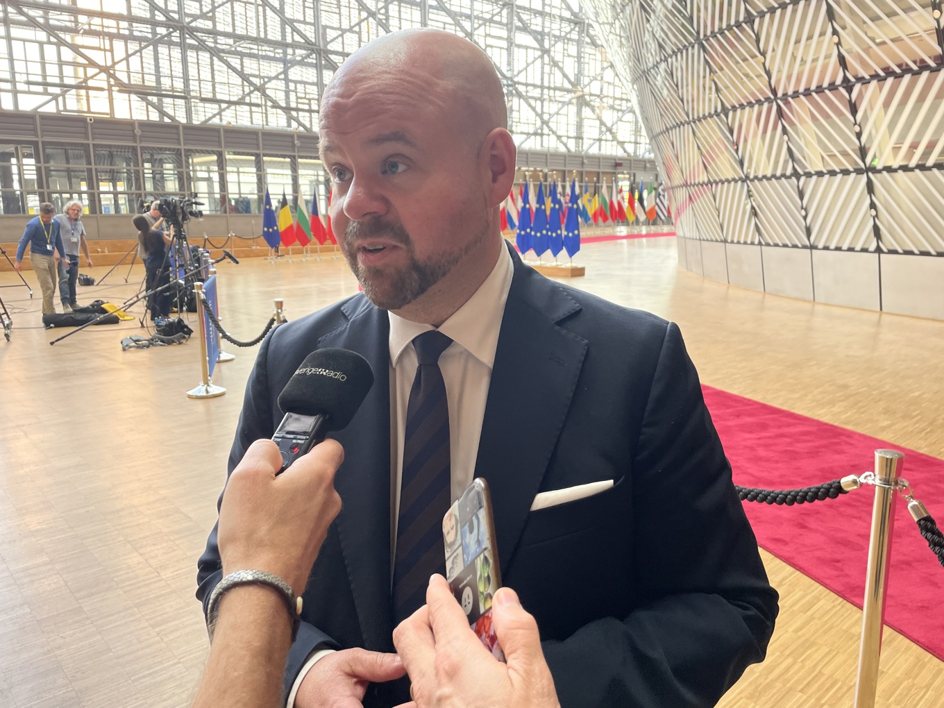 Landsbygdsminister Peter Kullgren (KD) vid jordbruksministermötet i Bryssel. Foto: WIktor Nummelin/TT