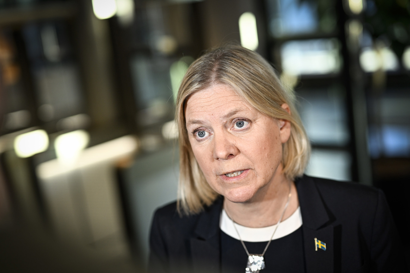Socialdemokraternas Magdalena Andersson kommenterar nu beskedet om miljonböter till Socialdemokraternas Kombilotteri. Foto: Pontus Lundahl/TT