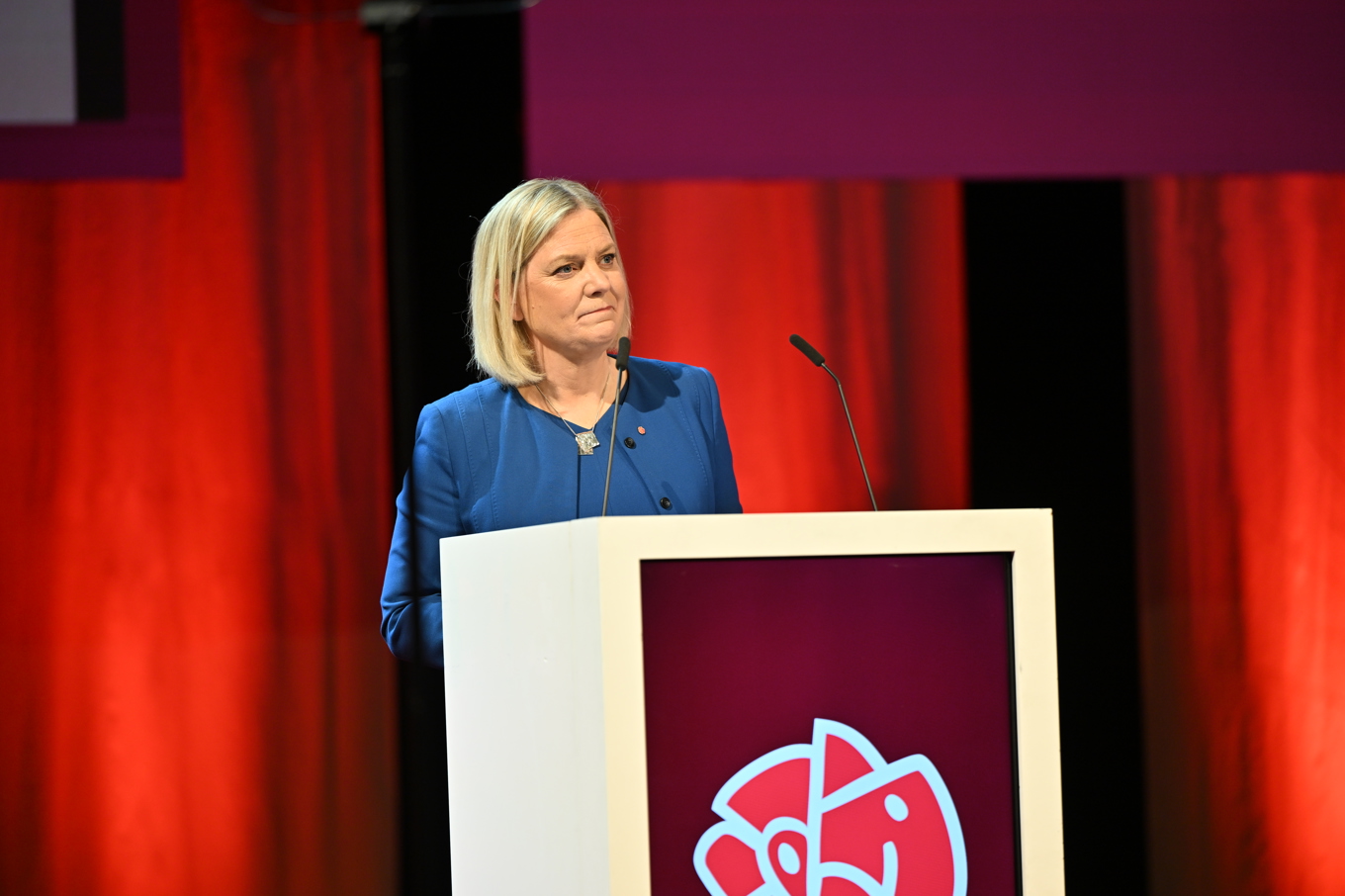 Socialdemokraternas partiledare Magdalena Andersson på partiets kongress i Göteborg. Foto: Björn Larsson Rosvall/TT