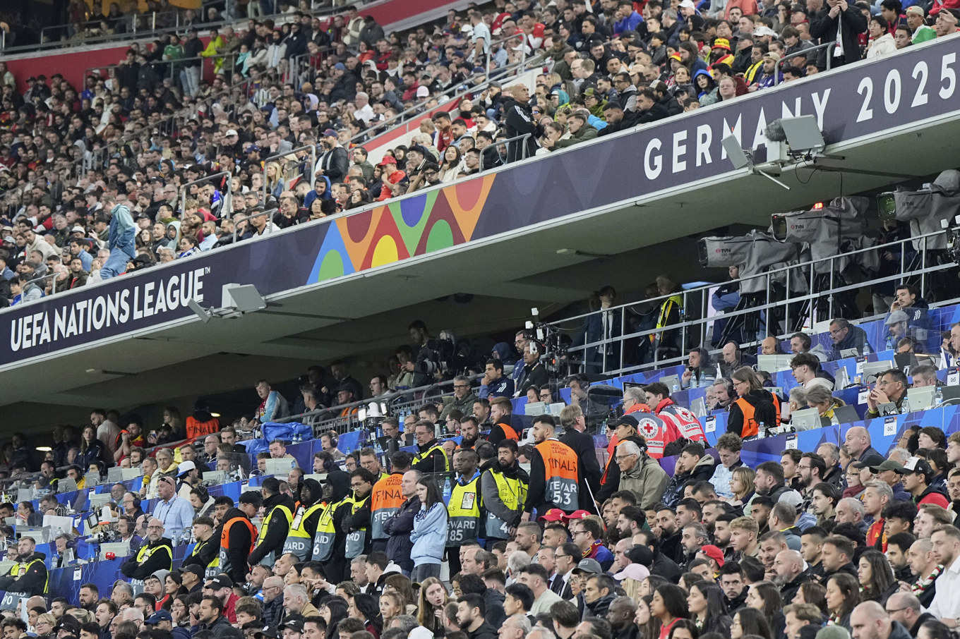 Fallet skedde under förlängningen. Foto: Martin Meissner/AP/TT