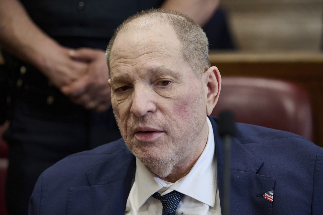 Harvey Weinstein under rättegången i New York. Foto: Curtis Means/Pool via AP/TT
