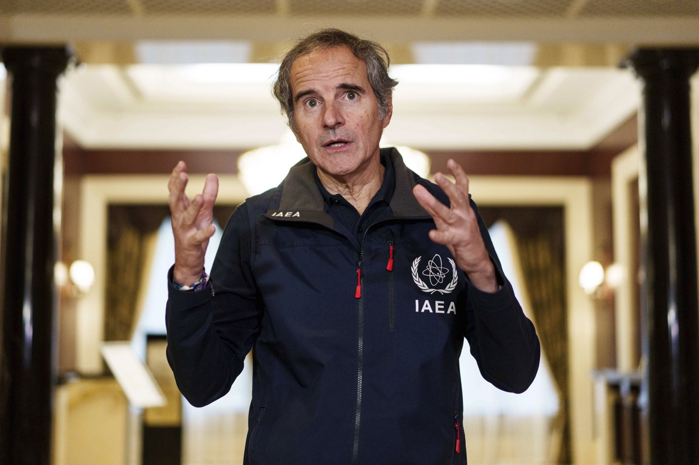 IAEA-chefen Rafael Mariano Grossi förra veckan. Foto: Evgeniy Maloletka/AP/TT