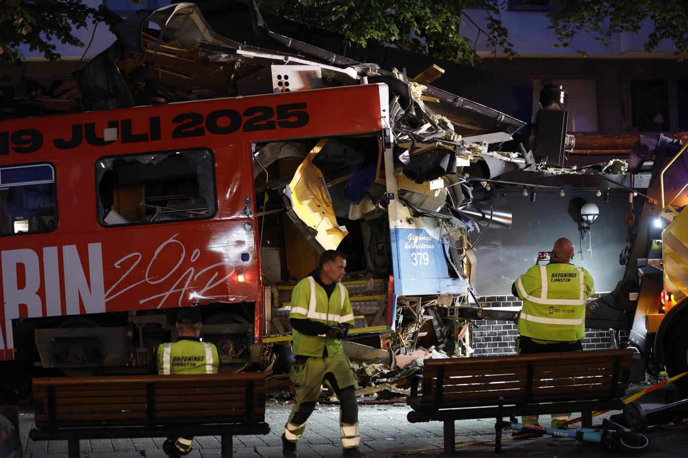 Olyckan inträffade vid ett-tiden i natt. Foto: Adam Ihse/TT