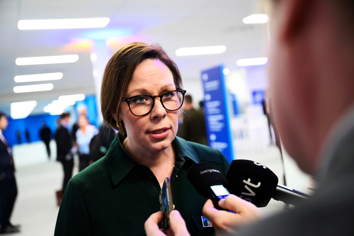 Sveriges utrikesminister Maria Malmer Stenergard (M) i samband med Nato-toppmötet i Haag. Foto: Pontus Lundahl/TT