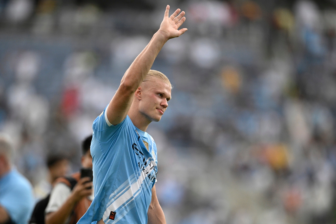 Manchester Citys Erling Braut Haaland. Foto: Phelan Ebenhack/AP/TT