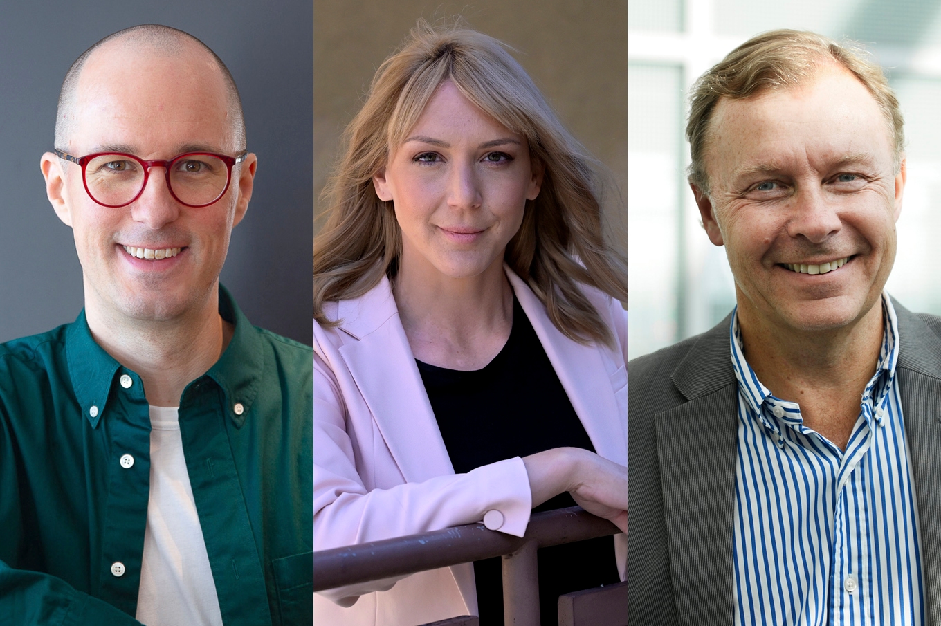 Philip Scholtzé, sparekonom på Avanza, Frida Bratt sparekonom på Nordnet och Peter Malmqvist, oberoende finansanalytiker. Foto: TT