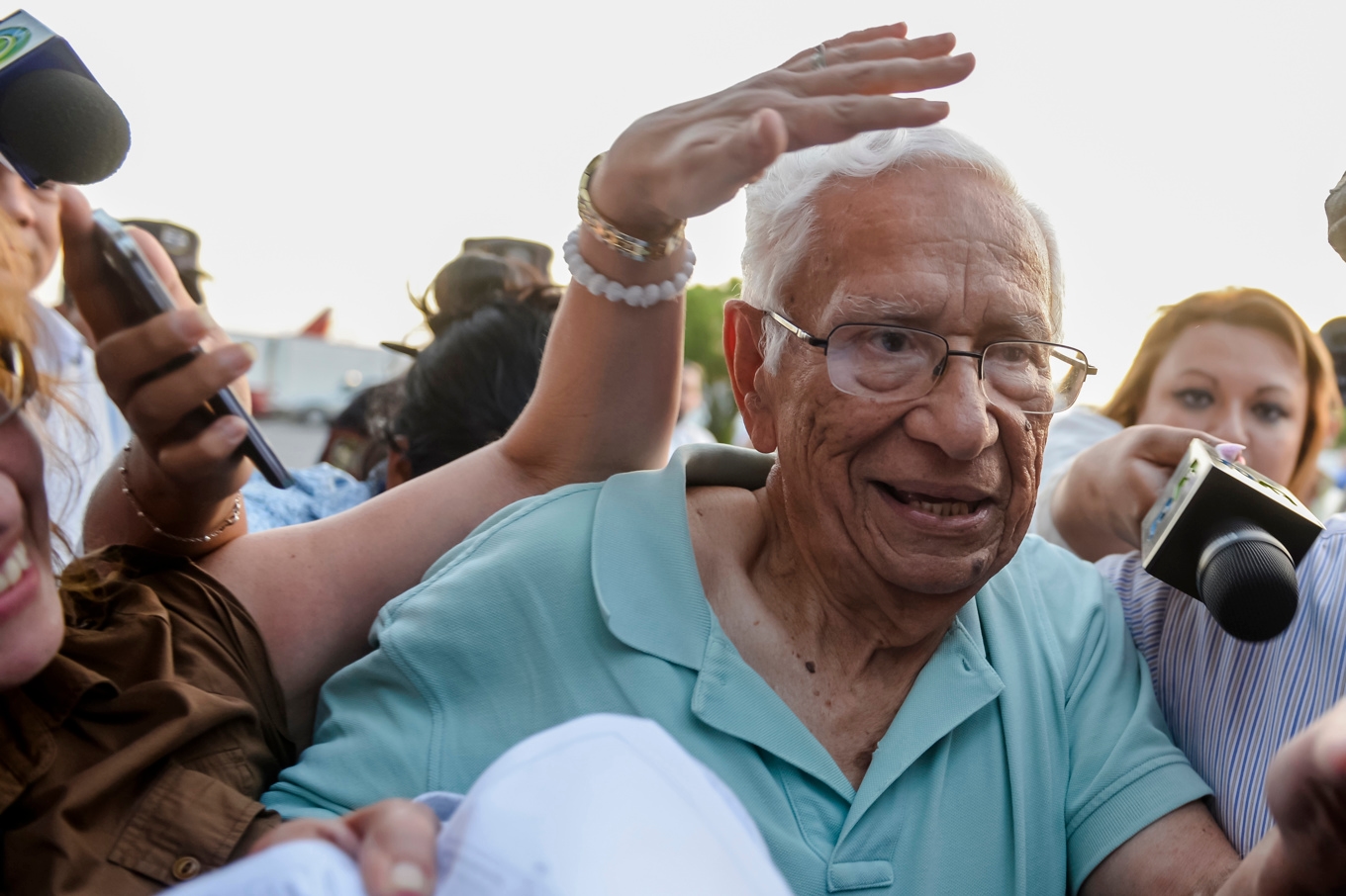 El Salvadors tidigare försvarsminister José Guillermo García-Merino är en av de dömda för journalistmorden 1982. Arkivbild. Foto: Salvador Melendez/AP/TT