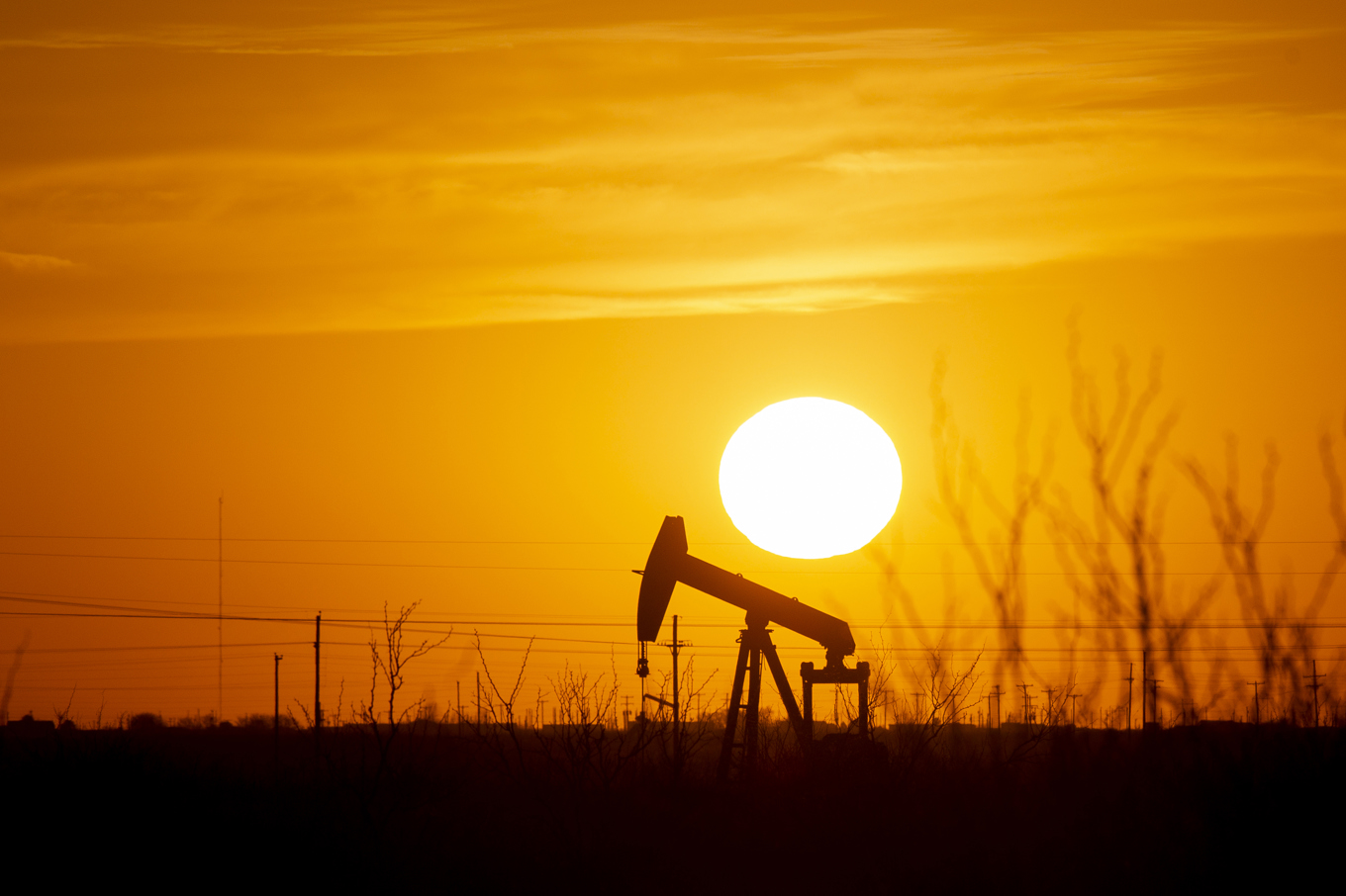 Ett oljefält i Texas, USA. Arkivbild. Foto: Jacob Ford/AP/TT