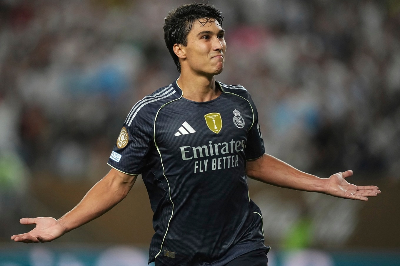 Real Madrids Gonzalo Garcia gör viktiga mål för sitt Real Madrid som gått till semifinal i klubblags-VM. Arkivbild. Foto: Matt Rourke/AP/TT