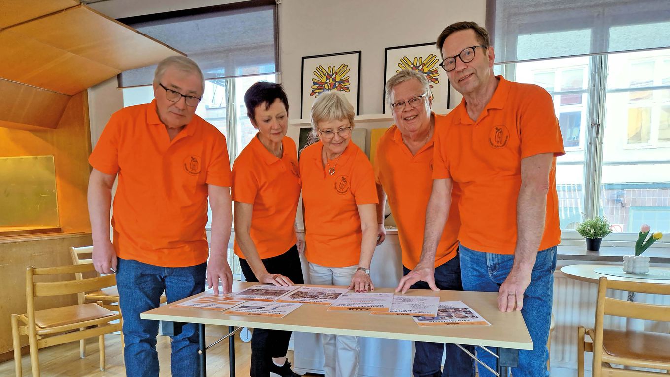 Lars Berglöf, Christina Norberg, Margareta Öhman, Kent Eriksson och Ove Hult. Foto: Västerås Släktforskarklubb