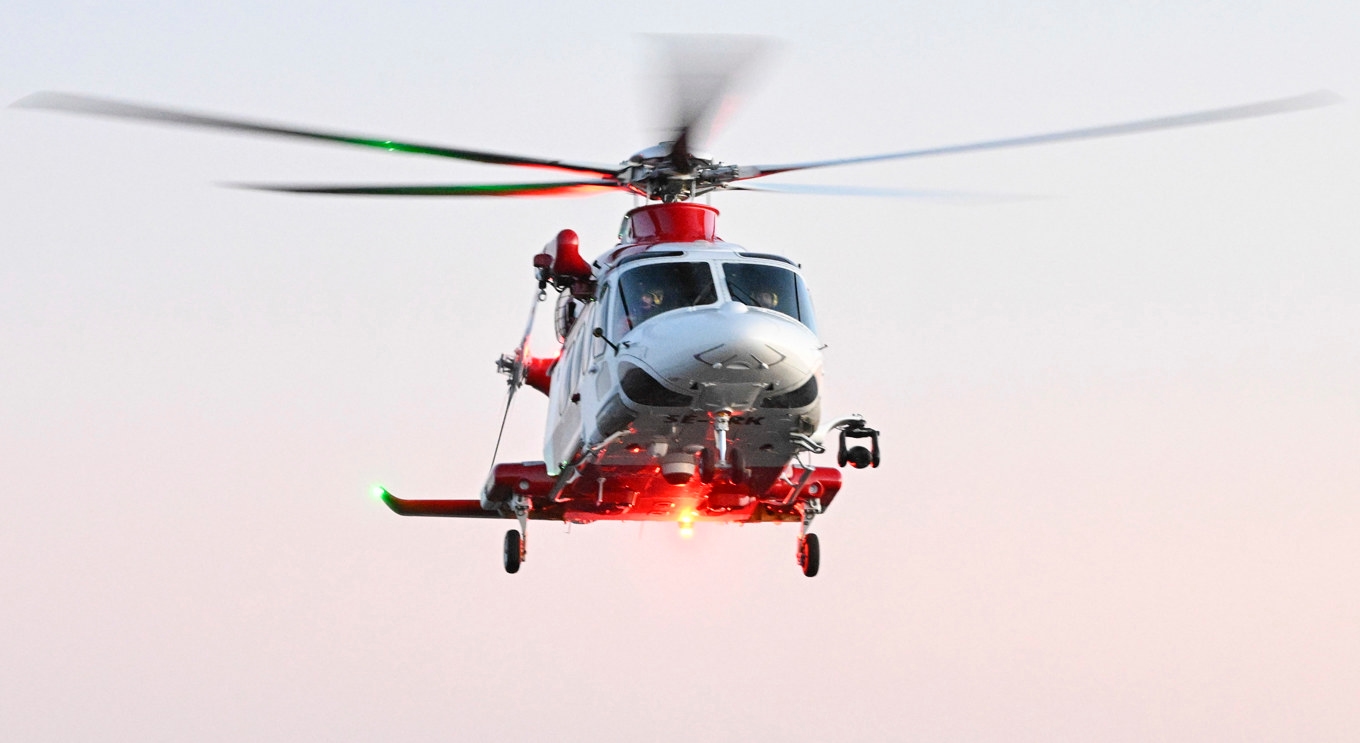 En av Sjöfartsverkets helikoptrar fotograferad i samband med en räddningsinsats 2022. Foto: Johan Nilsson/TT