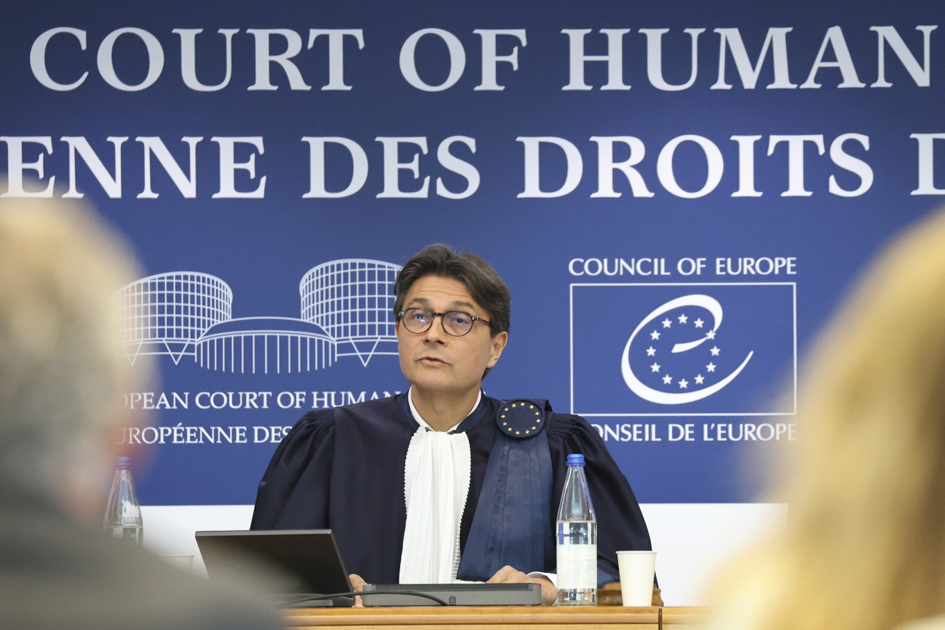 Domaren Mattias Guyomar i Europadomstolen i franska Strasbourg på onsdagen. Foto: Antonin Utz/AP/TT