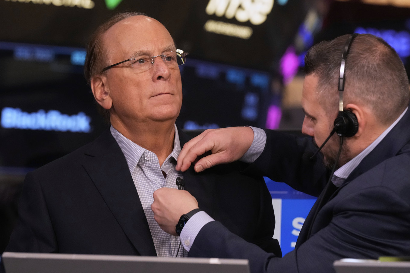 BlackRock, med vd Larry Fink, presenterar kvartalssiffror. Arkivbild. Foto: Richard Drew AP/TT