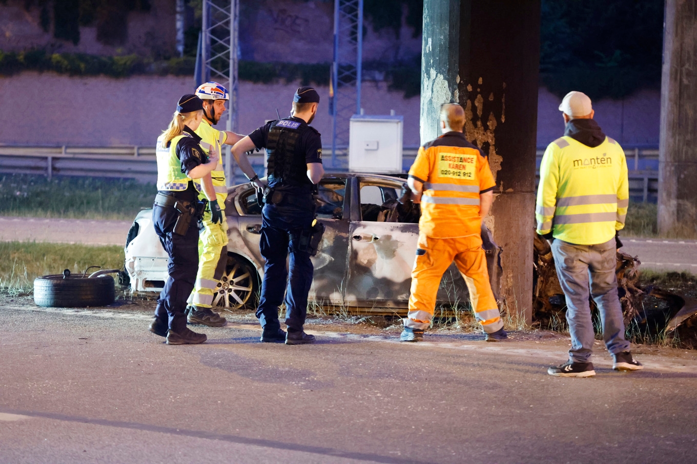 Olyckan inträffade strax efter klockan 21 på lördagen. Foto: Pär Bäckström/TT