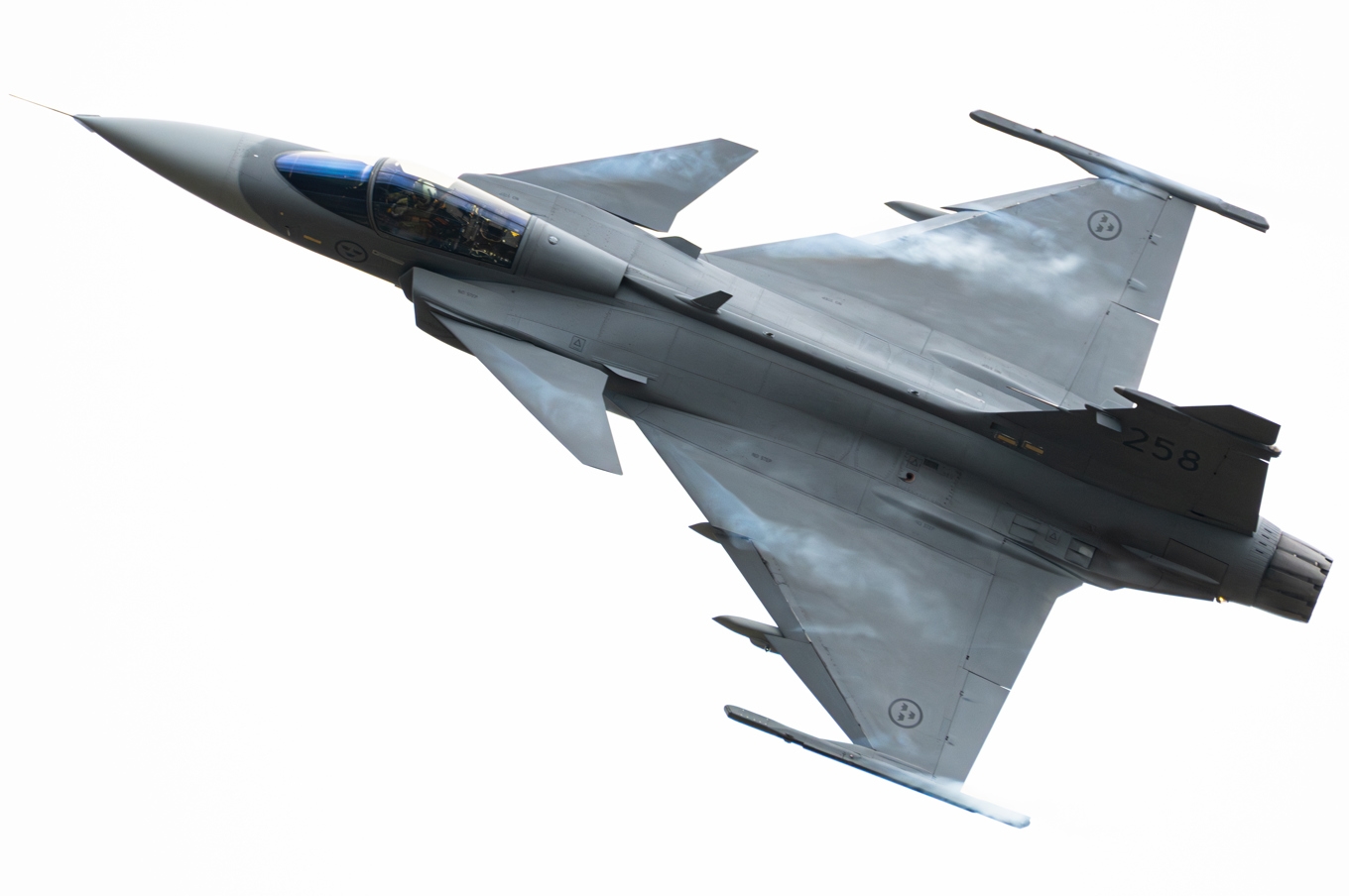 Jas 39 Gripen i samband med en flygövning i Uppsala. Arkivbild. Foto: Melcher Ekströmer/TT