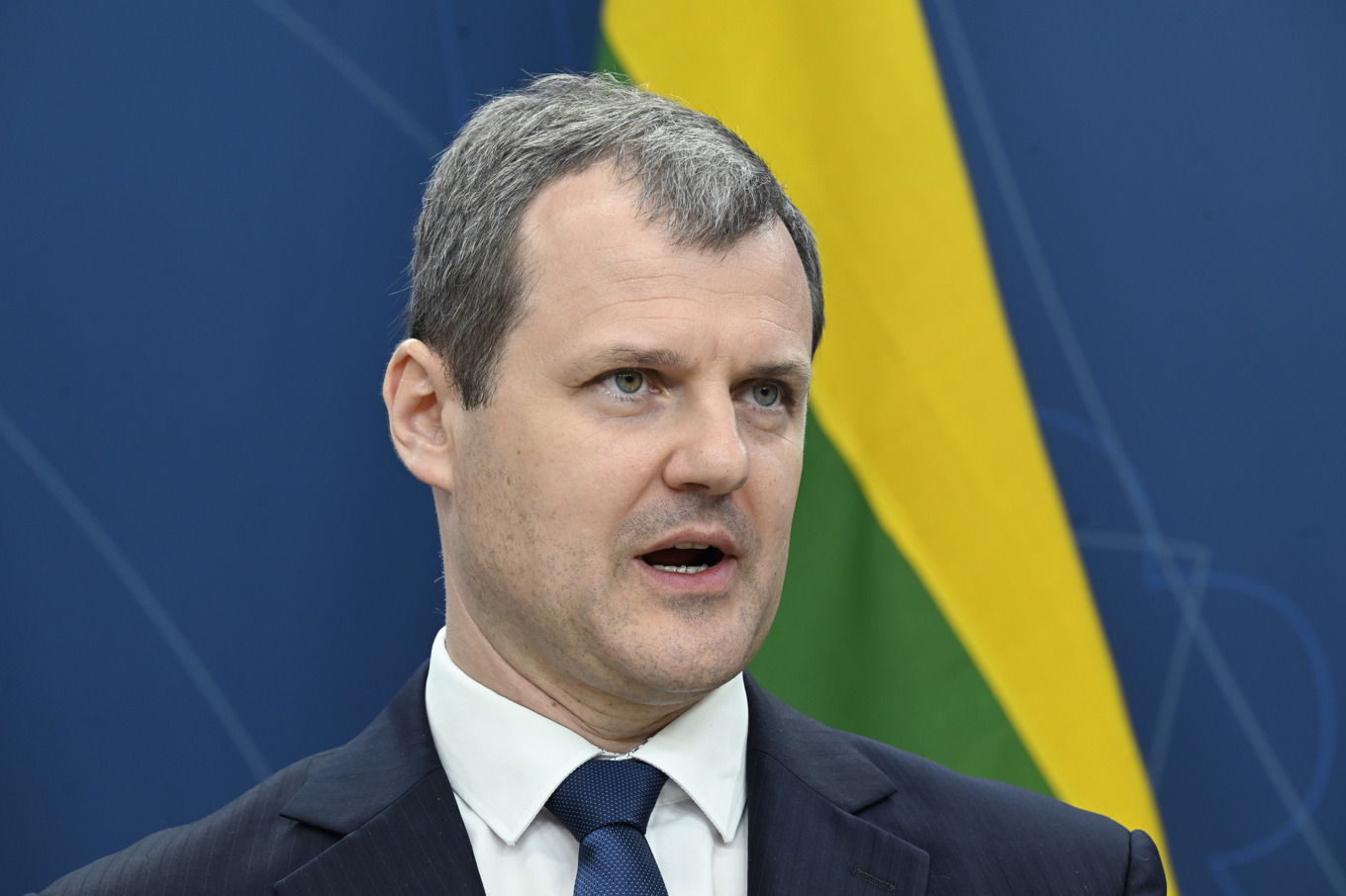Litauens premiärminister Gintautas Paluckas på besök i Sverige i våras. Foto: Fredrik Sandberg/TT